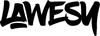 Black graffiti-style text 'LAWESY' on a transparent background
